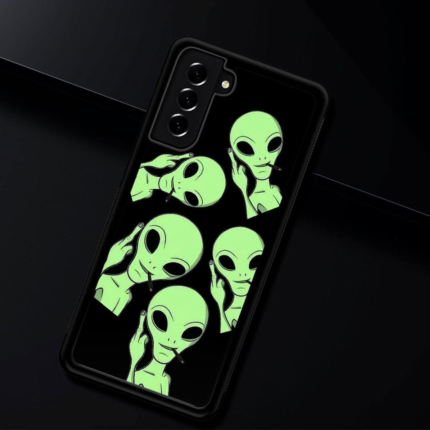 Compatible with Samsung Galaxy S22 plus Case with Arrogant Smoking Alien Pattern Design Plastic Samsung Galaxy S22 plus Case TPU Bumper Protective Case Samsung Galaxy S22 Plus
