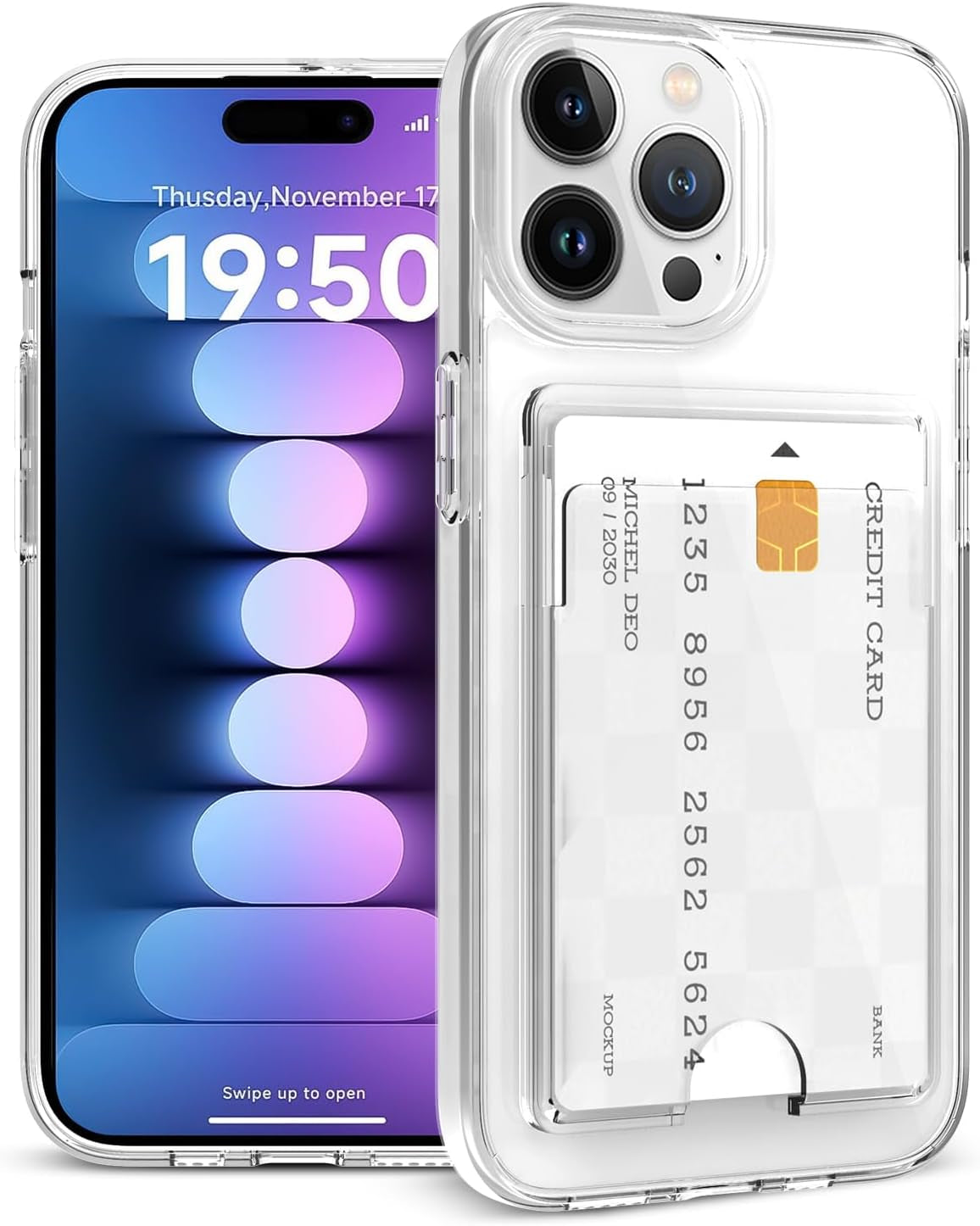 Gukalong Wallet Case for Iphone 15 Pro Max Heavy Duty Protection Anti-Yellow Clear Case with Credit Card Holder ID Card Slot Design Shockproof Anti-Scratch Durable Case for 15 Pro Max 6.7 Inch Gukalong For Iphone 15 Pro Wallet