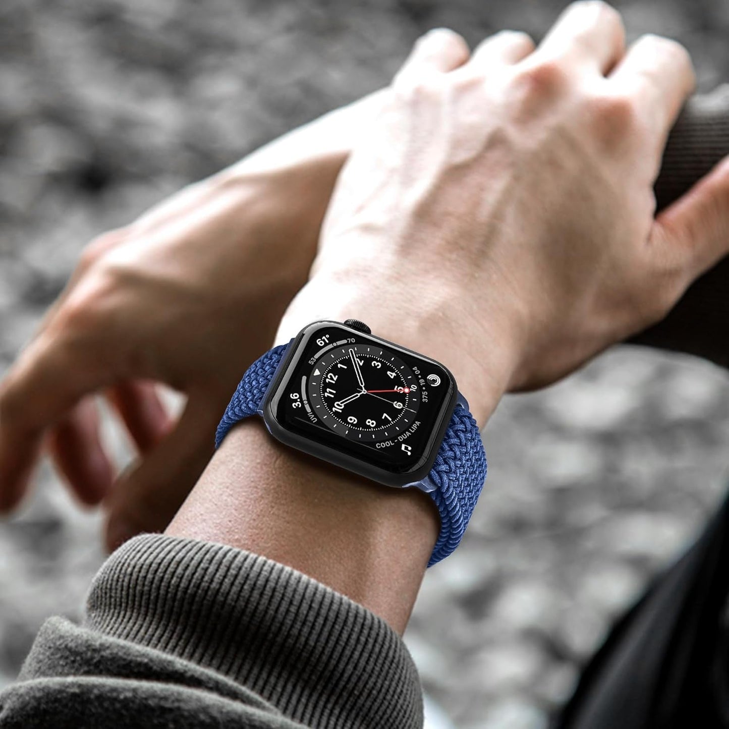 Arae 2 Pack Magnetic Stretchy Watch Band Compatible for Apple Watch Band 38Mm 40Mm 41Mm,Comfortable Adjustable Straps Wristbands for Iwatch Series 9 8 7 6 5 4 SE 3 2 1 Ultra 1 2 Women Men,Black+Blue