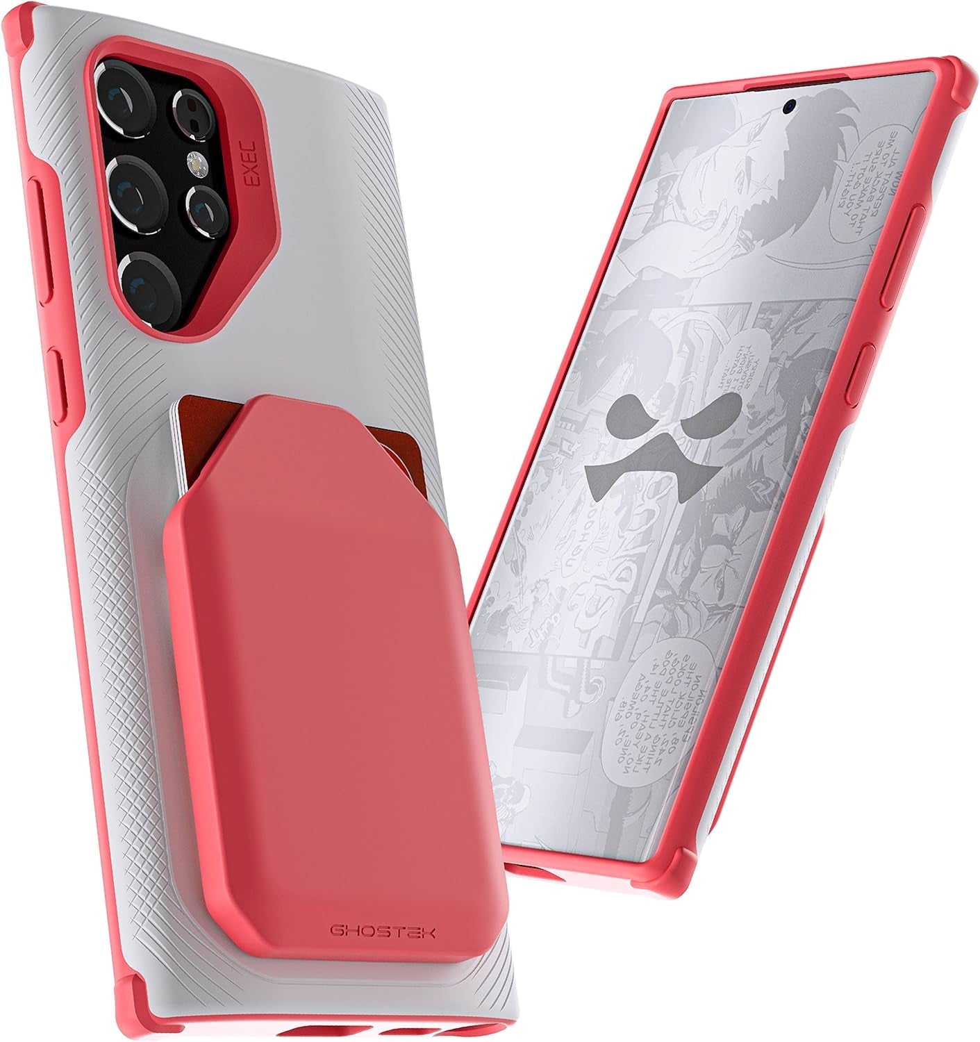 Ghostek EXEC Galaxy S22 plus Case Wallet Card Holder Works with Magnetic Car Vent Mounts Easily Detachable for Wireless Charging Phone Covers Designed for 2022 Samsung Galaxy S22+ 5G (6.6 Inch) (Gray)