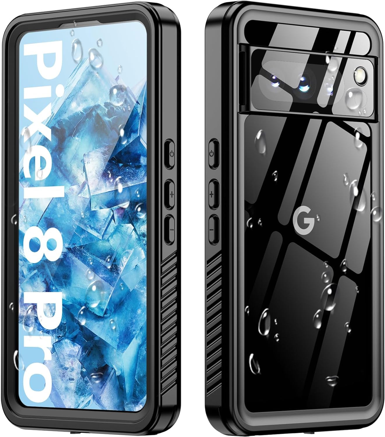 Oterkin for Google Pixel 8 Case Waterproof, Pixel 8 Case with Built-In Screen&Camera Protector,360° Full Body Protection Dustproof Shockproof Anti-Scratch Case for Pixel 8 6.2" -Blue Oterkin Black Pixel 8 Pro