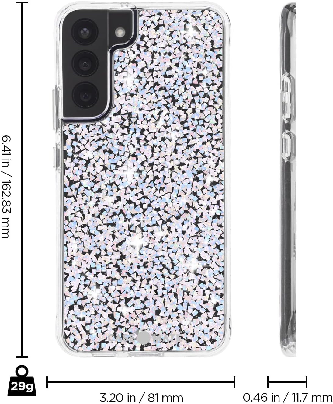 Case-Mate Samsung Galaxy S22 plus Case - 6.6' Twinkle Diamond - 10Ft Drop Protection with Wireless Charging - Luxury Bling Glitter for S22 plus 5G - anti Scratch, Shock Absorbing Materials, Slim Fit