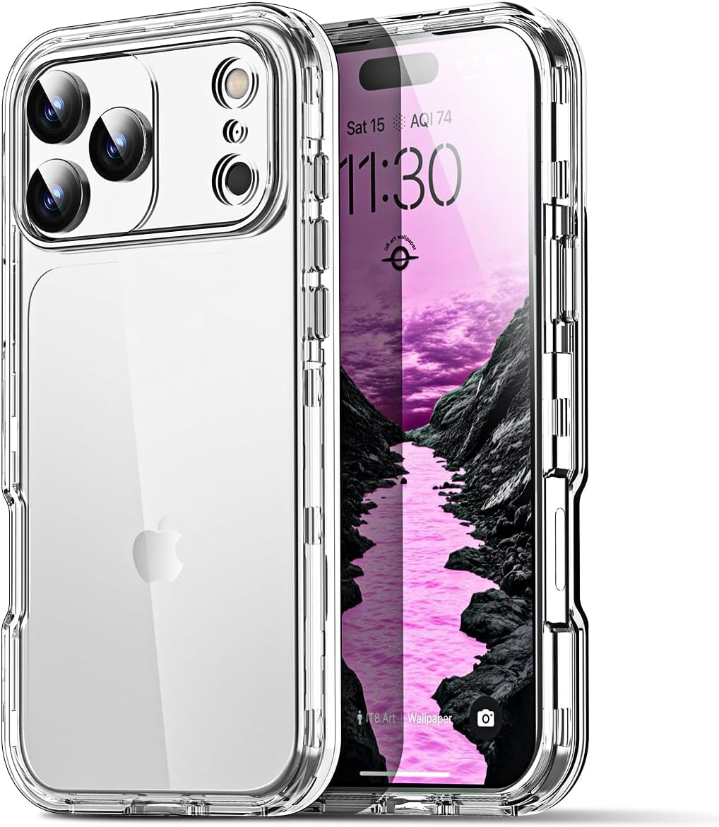 Aicase for Iphone 17 Pro Max Clear Case(6.9"),Heavy Duty Drop Protection Full Body Rugged Shockproof/Dust Proof 3-Layer Military Protective Tough Durable Phone Cover for Iphone 17 Pro Max 2025_59