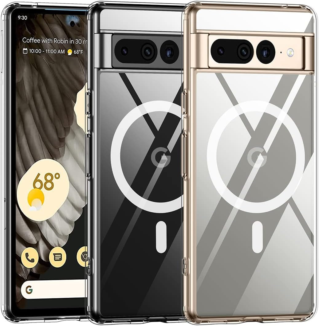Magnetic Case for Google Pixel 7, Transparent and Yellow Resistant,Compatible with Magsafe,Slim Fit Shockproof Protective Phone Case for Pixel 7 Case (2022) (Clear) TIANNIUKE Clear Pixel 7 Pro Case