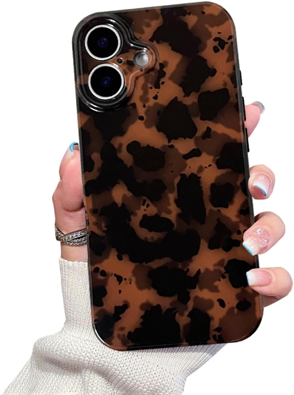 Cute Phone Case for Iphone 17 Pro Case Tortoise Shell Pattern Leopard Full Camera Protective Slim Shockproof Cool Trendy Aesthetic-Brown Amber