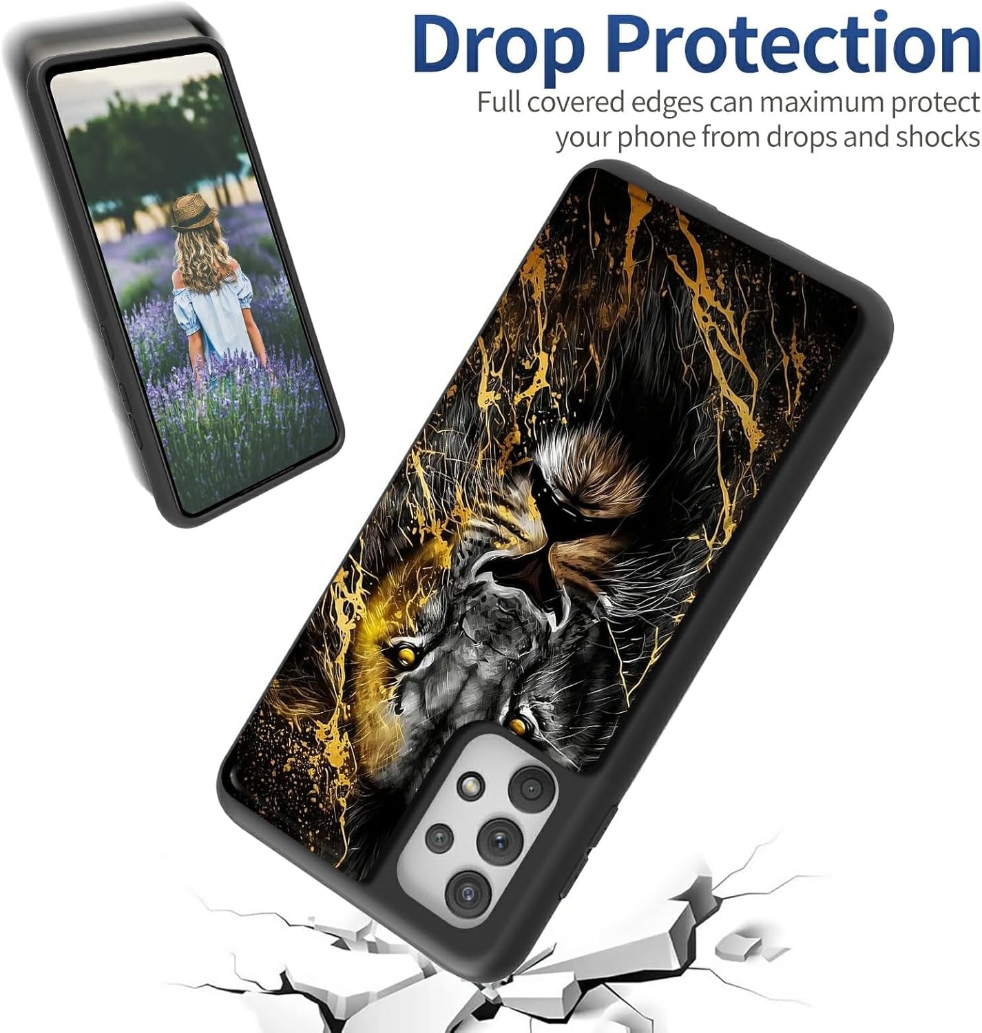 Case for Samsung 53 5G 6.5" Wallet Phone, Credit Card Holder Slots Cover & Hard PC Shockproof Soft Silicone Dual Layer Protection Flip Case for Samsung Galaxy A53 5G 2022, Cool Lion