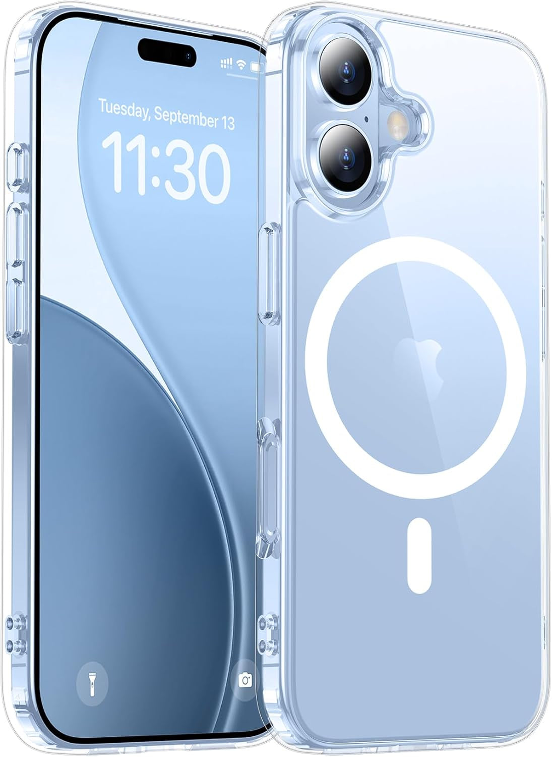 Red2Fire Designed for Iphone 17 Case Magnetic, (Compatible with Magsafe) (Military Grade Drop Protection) Translucent Matte Shockproof Phone Case for Iphone 17 6.3"-Black