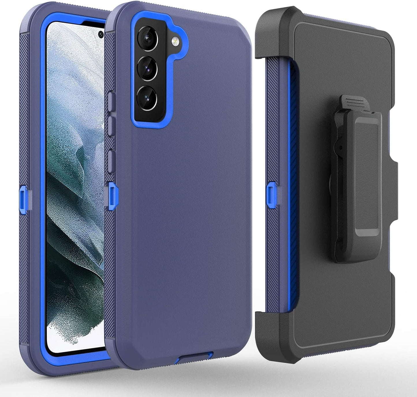 Designed for Samsung Galaxy S22 Case, Holster Protection Full Body Belt Clip Heavy Duty Case with Built in Screen Protector, Shockproof Protection Durable Cover (Black)