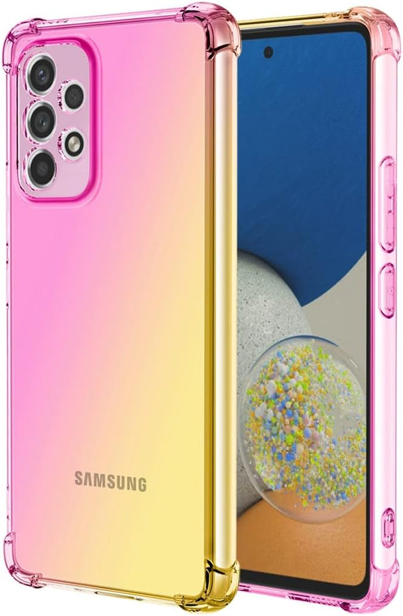 For Galaxy A53 5G Case, Samsung A53 5G Clear Cute Gradient Phone Case Slim anti Scratch Flexible TPU Cover Shockproof Protective Case for Samsung Galaxy A53 5G (Purple/Blue)