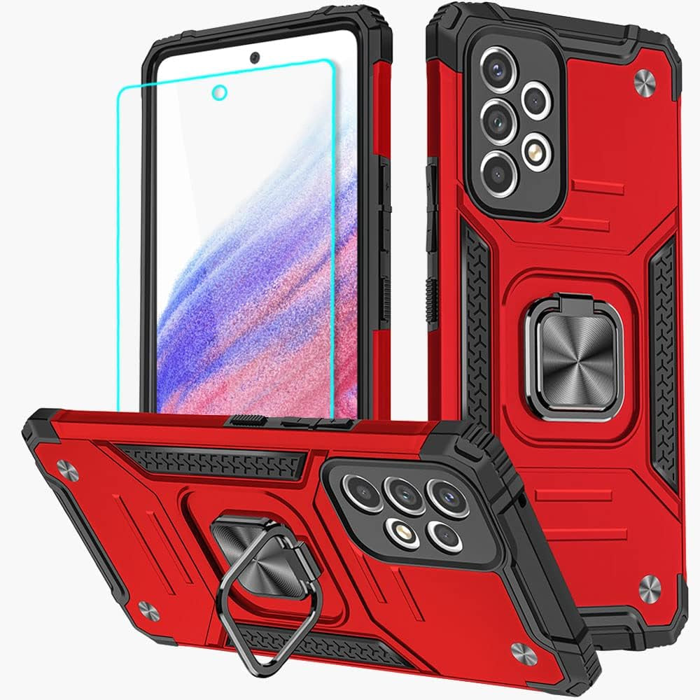 For Samsung A53 5G Case, Galaxy A53 5G Case with HD Screen Protector, 360°Military Grade Rotatable Kickstand (Heavy Duty) Shockproof Protective Fit Cases for Samsung Galaxy A53 5G (Green)