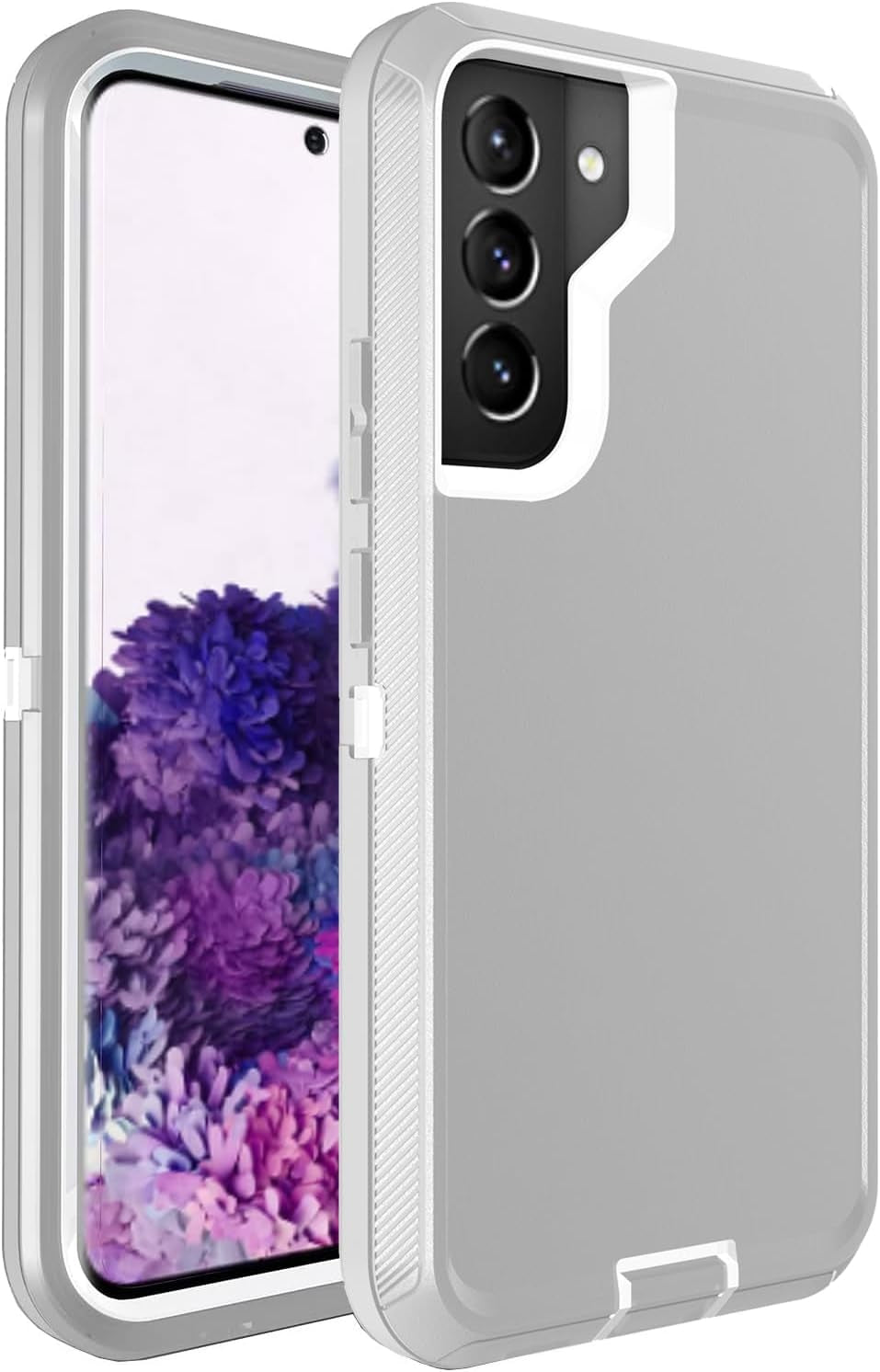 Galaxy S22 plus Case for Samsung Galaxy S22 plus Case Military Drop Shockproof Armor Heavy Duty Rugged 3 in 1 Protection Cover for Galaxy S22+ plus Phone Case (Purple+Rose Red)