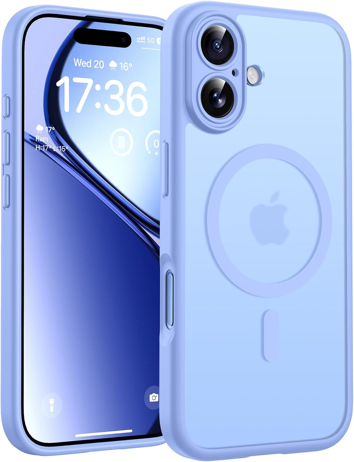 TOCOL for Iphone 17 Pro Case, Compatible with Magsafe, Full Camera Protection, Built-In Magnetic Ring, Drop Protection, Translucent Matte Phone Case for Iphone 17 Pro 6.3 Inch (Black)