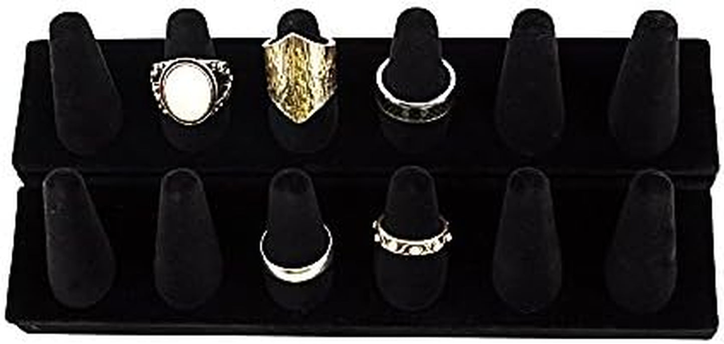Tytroy Black Velvet 12 Finger Ring Showcase Counter Top Display Tytroy