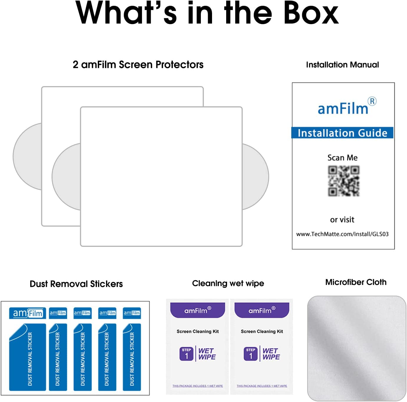 Amfilm Screen Protector Compatible with Analogue Pocket, Anti-Scratch,Easy Installation, Tempered Glass, 2 Pack TechMatte