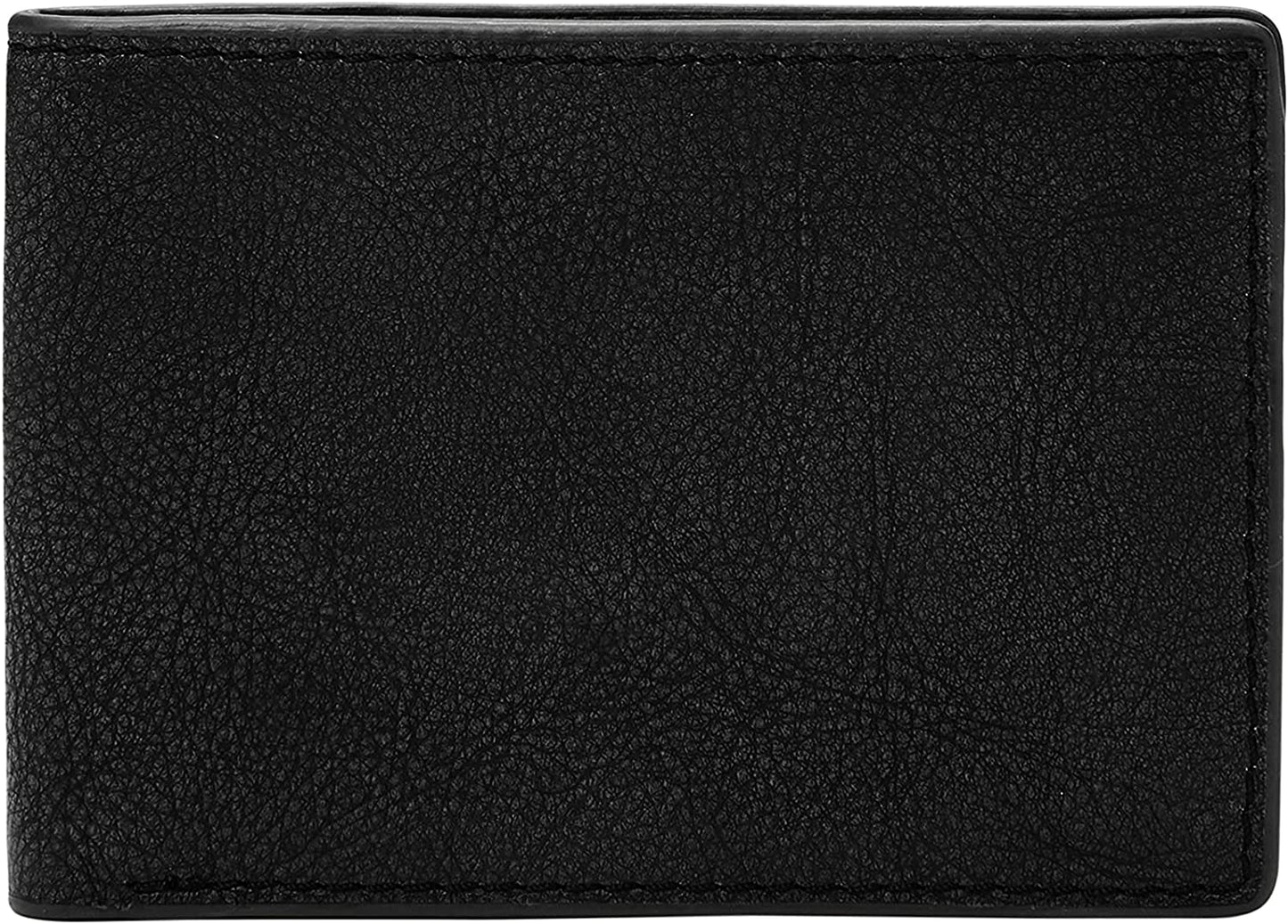 Fossil Men'S Leather Slim Minimalist Bifold Front Pocket Wallet Fossil Steven Slate Black