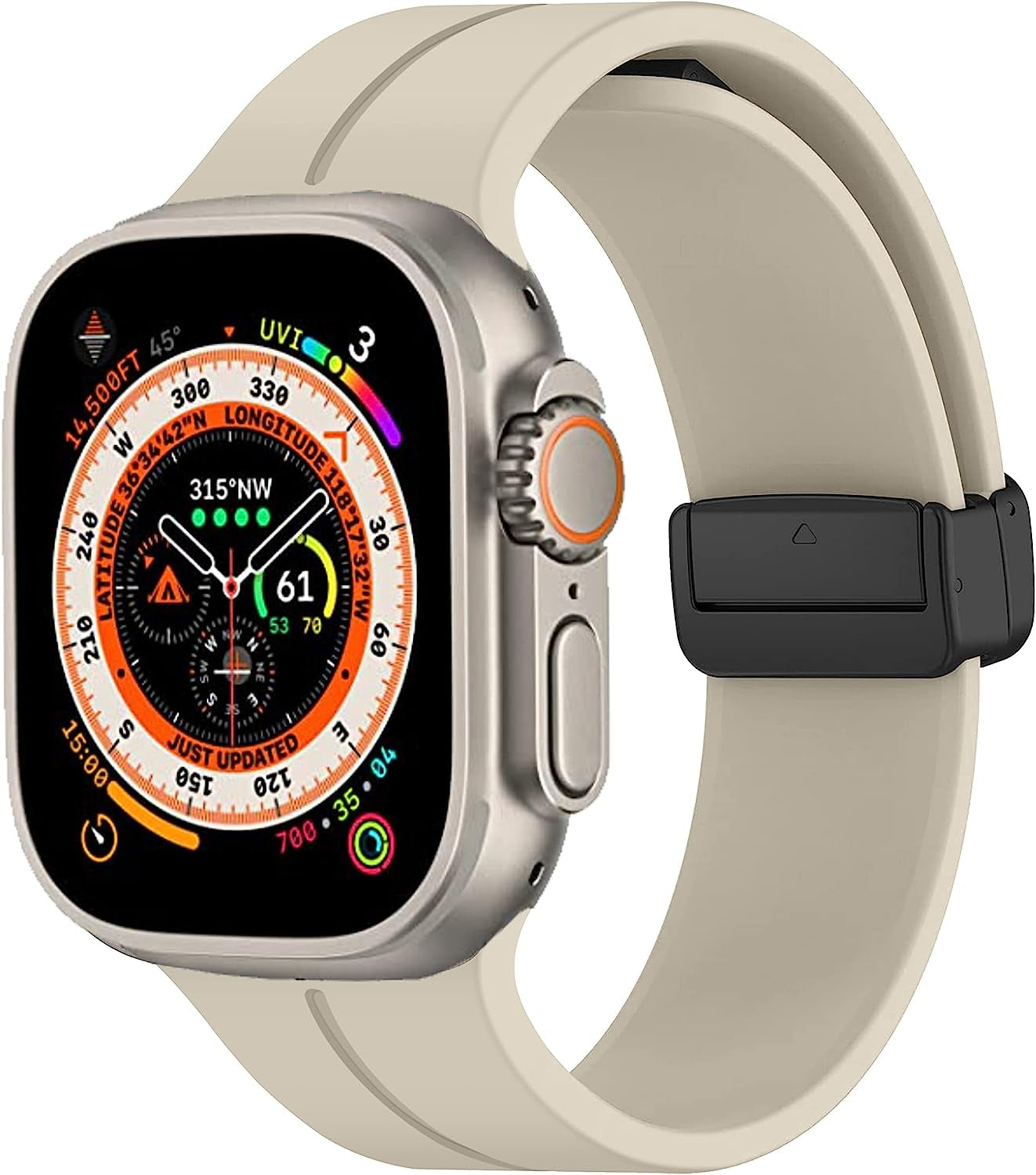 For Apple Watch Band 41Mm 40Mm 38Mm Women Men, Iwatch Bands Silicone Magnetic Bracelet Wristband Sport Band for Apple Watch Series 8 7 Series SE 2Nd Generation SE 6 5 4 3 2 1 Strap SOLOLUP Starlight 42/44/45/49mm