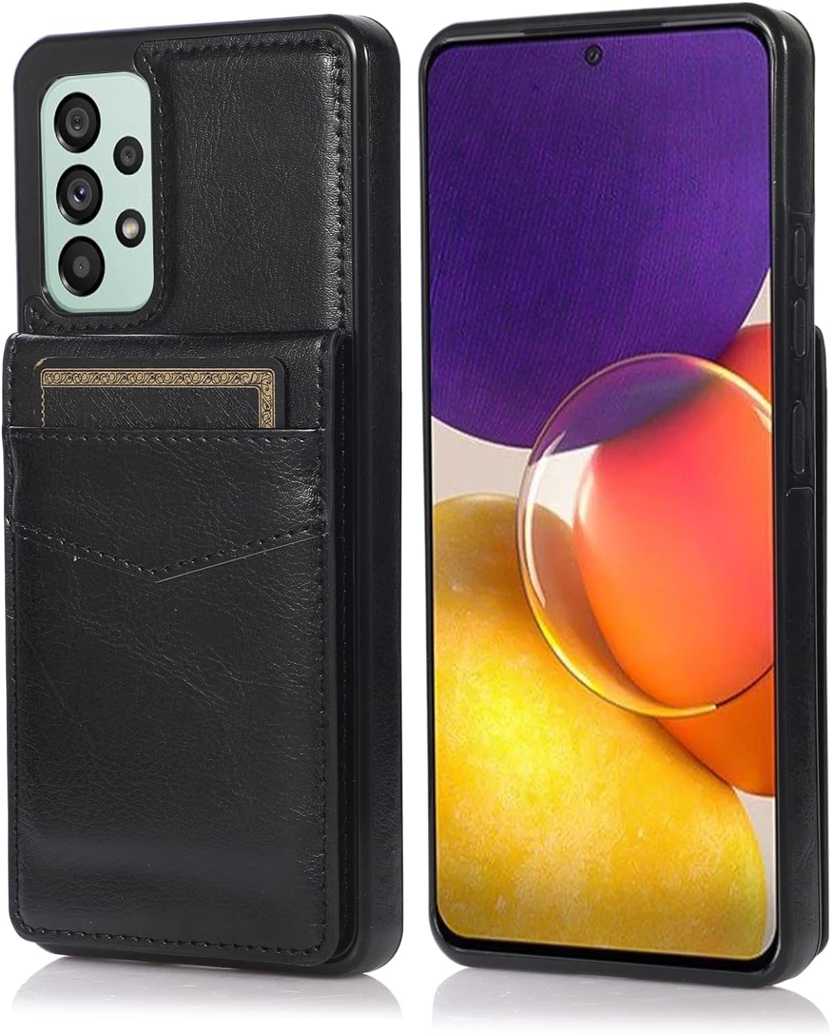 ZZXX Samsung Galaxy A53 5G Case Wallet Dual Layer Lightweight Premium Leather with Card Slots Kickstand Flip Case Protective Case for Samsung Galaxy A53 Wallet Case(Mint Green-6.5 Inch) ZZXX Black Samsung Galaxy A53 5G