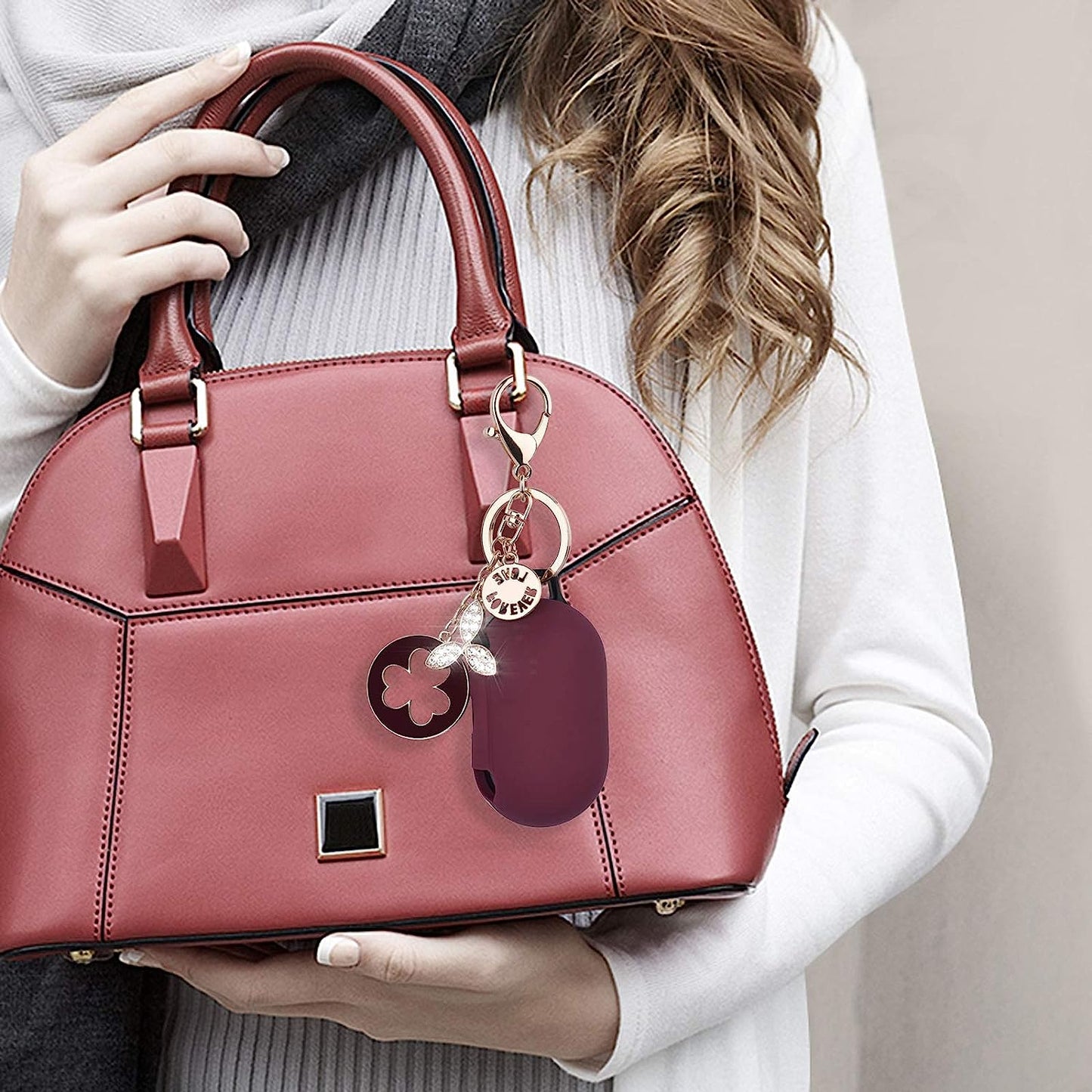 OLEBAND Galaxy Buds and Buds plus Case with Keychain and Cute Accesories,Soft Silicone Protective and Anti-Slip Cover for Samsung Buds+ Charging Case,Earbuds Charging LED Visible OLEB