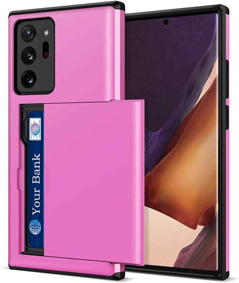 Note 20 Ultra Case, Jiunai Galaxy Note 20 Ultra Case Wallet Card Holder Back Cover Pocket Hybrid Dual Layer Protective Drop Protection anti Scratch Cell Phone Case for Samsung Galaxy Note20 Ultra Navy Jiunai Pink