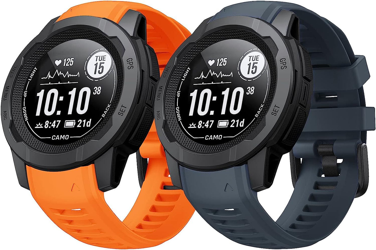 Notocity Band for Garmin Instinct Garmin Instinct 2 Wristband 22Mm Soft Silicone Replacement Watch Strap Compatible with Instinct 2 Solar/Tactical NotoCity Slate+Orange