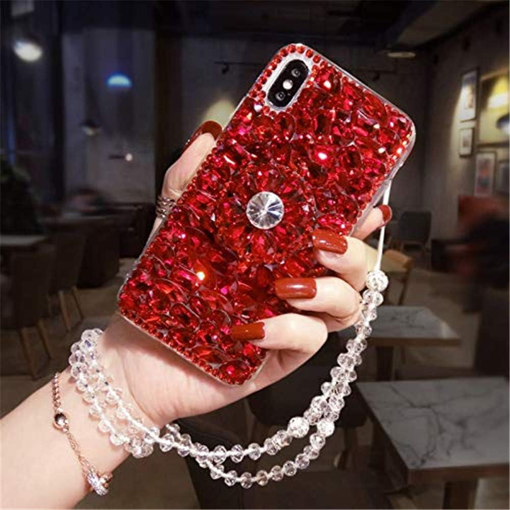Diamond Kickstand Case for LG G8 Thinq,3D Handmade Luxury Sparkle Stunning Stones with Crystal Strap Bling Diamond Glitter Case for LG G8 Thinq(Green) RB-CASE Red Lg V50 Thinq