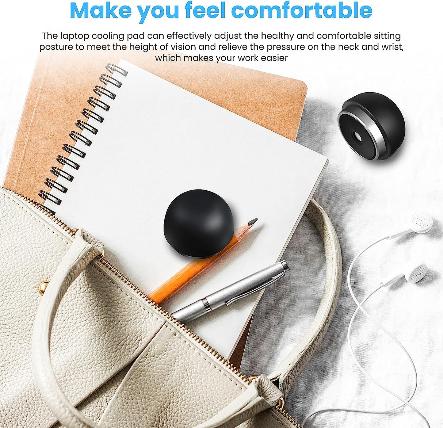 Zonon 2 Pieces Laptop Cooling Pad Silicone Magnetic Mini Portable Invisible Cooler Stand Ball Small Laptop Foot Elevator Compatible with Laptop Computer Zonon