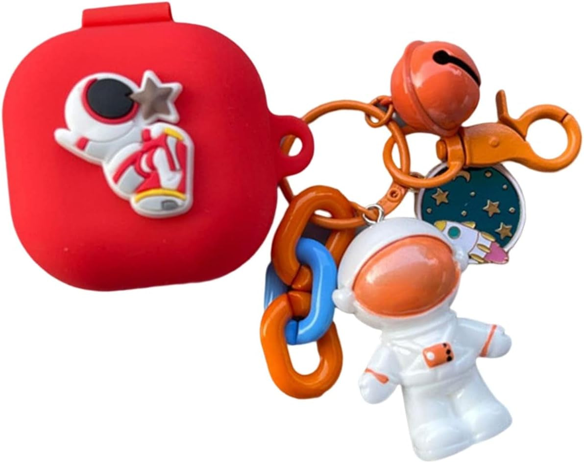 SKPY Cases for Samsung Galaxy Buds2 Pro/Buds 2/Buds Pro/Buds Live with Pendant, Cute Silicone Astronaut Cartoon Shockproof Cover for Girls Boys SKPY Astronaut 9