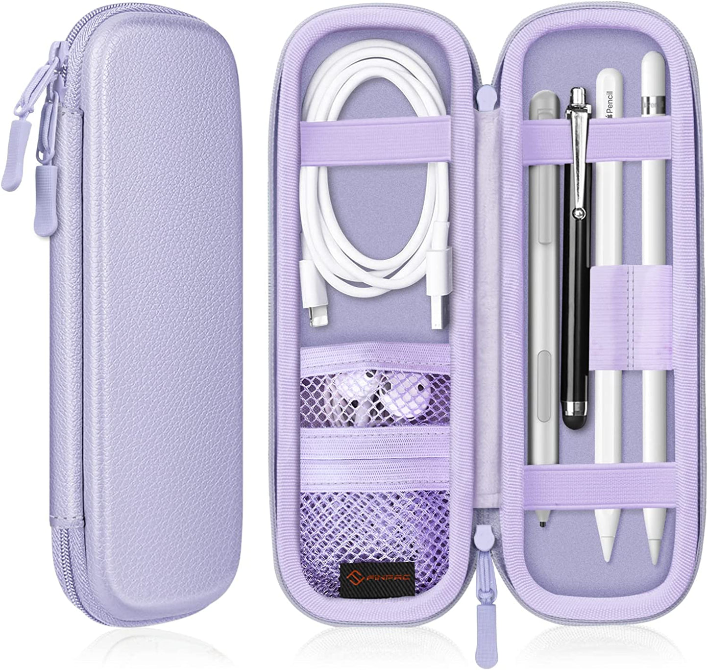 Fintie Holder Case for Apple Pencil (1St and 2Nd Generation), PU Leather Protective Carrying Bag Sleeve Compatible with Apple Pen Accessories, USB Cable, Samsung Stylus, Lilac Marble Fintie Lilac Purple