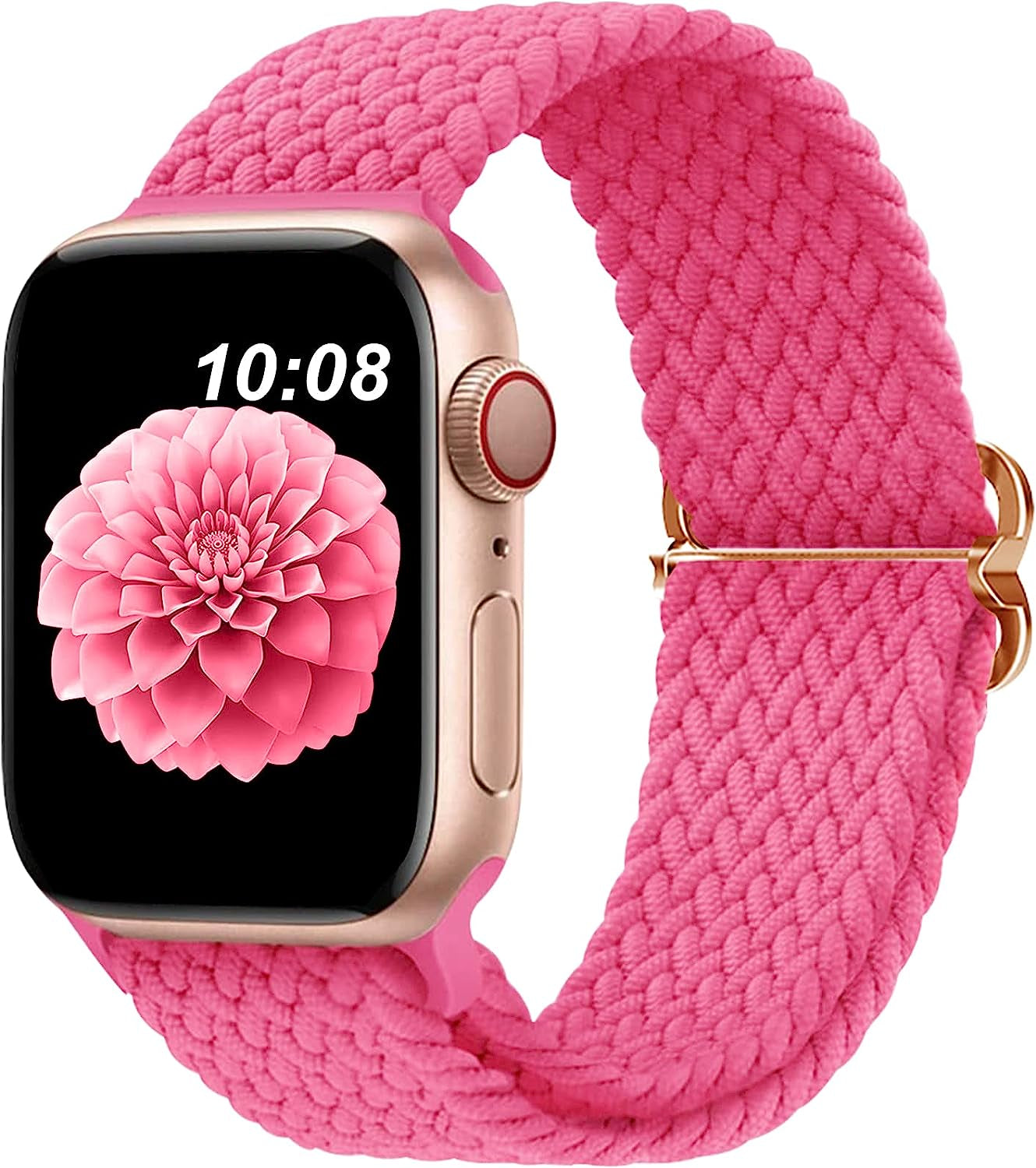 Braided Bands Compatible with Apple Watch Band 38Mm 40Mm 41Mm 42Mm 44Mm 45Mm 49Mm for Women Men,Stretchy Braided Solo Loop Apple Watch Band for Iwatch Series 8 7 6 5 4 3 2 1 Ultra SE DOBSTFY Hot Pink 38mm40mm41mm