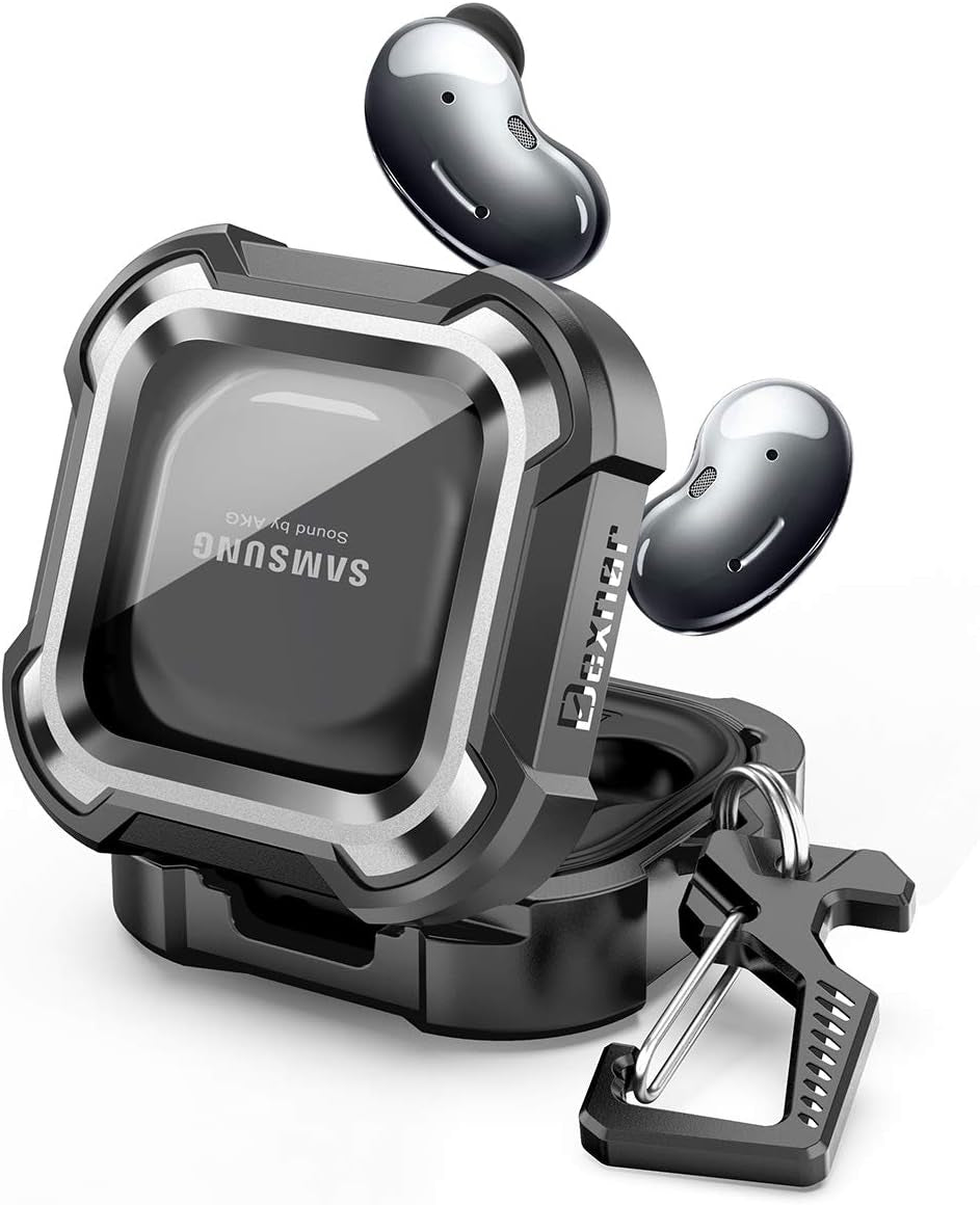 Dexnor Compatible with Samsung Galaxy Buds 2 Pro Case(2022)/Galaxy Buds 2 Case(2021)/ Galaxy Buds Live Case(2020)/ Galaxy Buds Pro Case(2021) Clear Hard PC & Silicone 360 Full Body Case - Crystal Dexnor Black