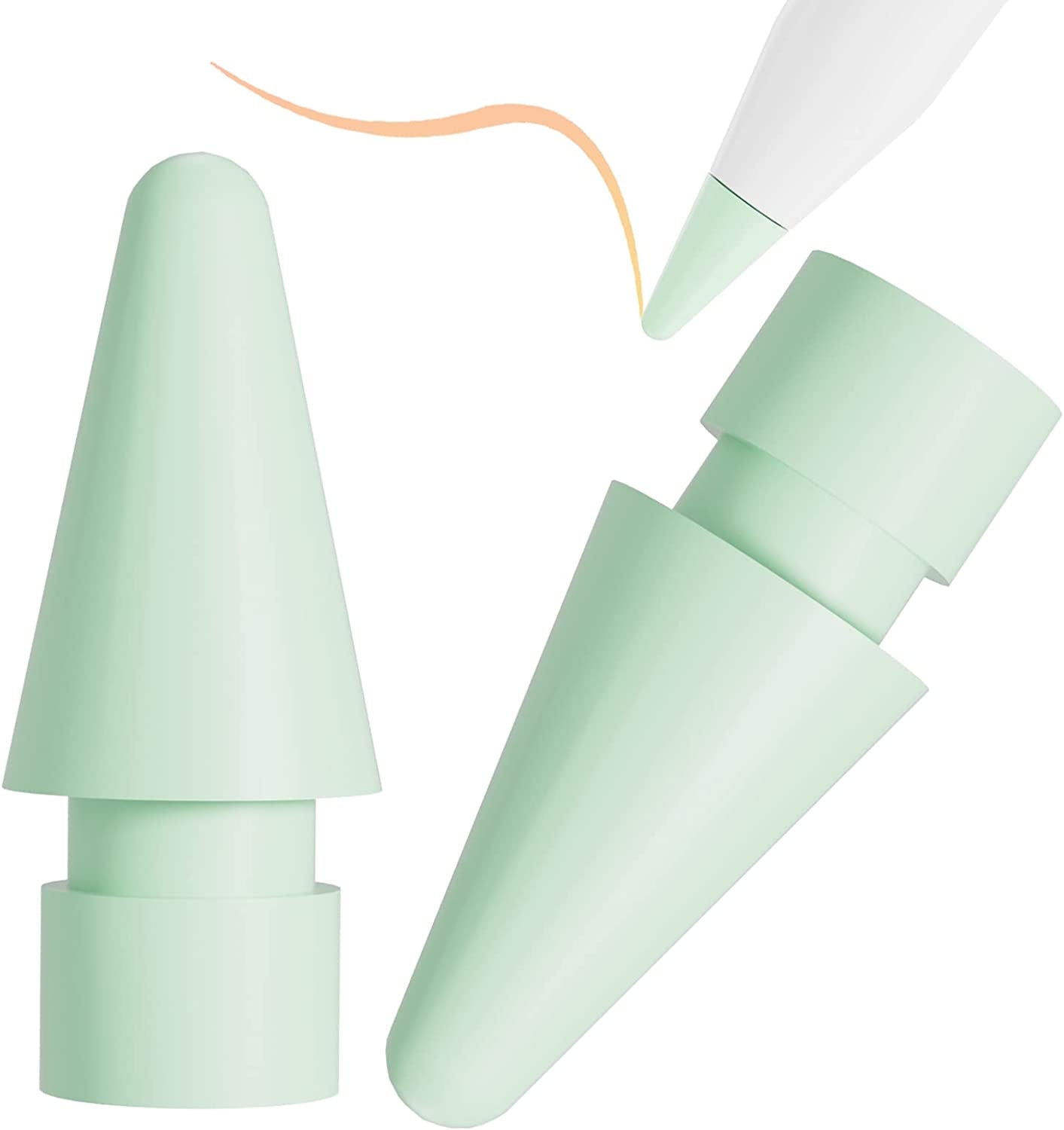 Replacement Tips Compatible with Apple Pencil 2 Gen Ipad Pro Pencil - Ipencil Nib for Ipad Pencil 1 St/Pencil 2 Gen White, 2 Pack Qreninv Green