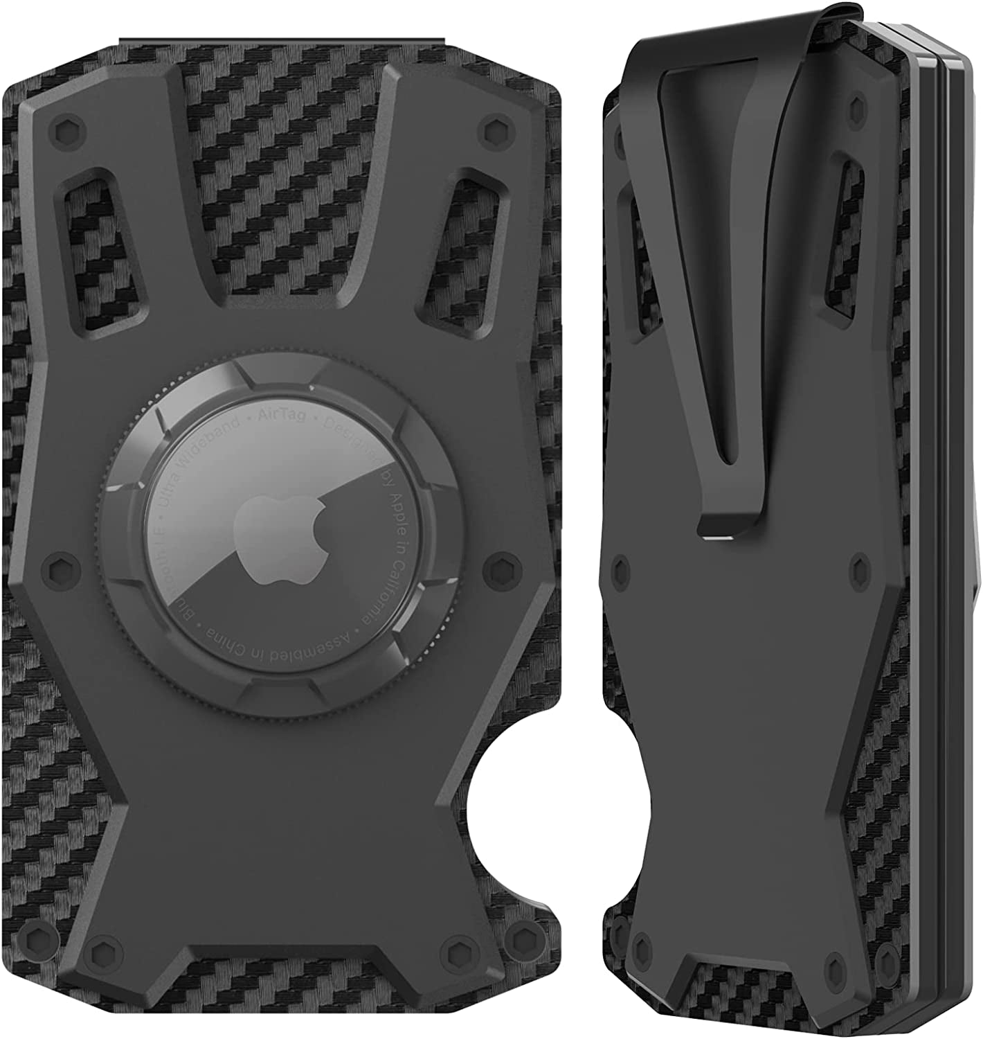 Mvgges Slim Minimalist Wallet for Men, RFID Blocking Aluminum Credit Card Holder, Carbon Fiber Men'S Wallet with Money Clip (Pink) mvgges #Carbon Fiber