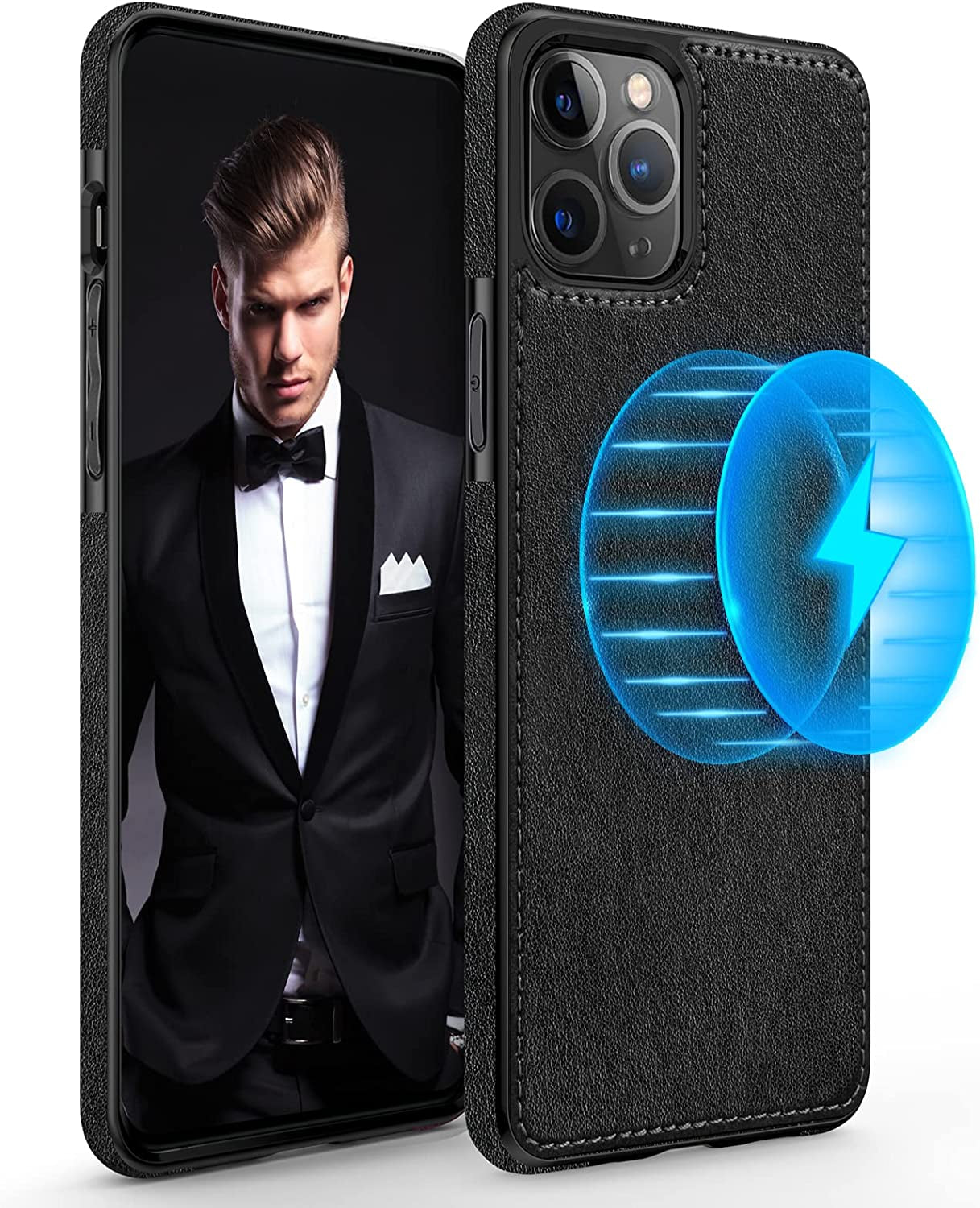 LOHASIC for Iphone 13 Pro Max Wallet Case, Premium Leather Cover Compatible with Mag Safe Charger Magnetic Detachable Wallet 5 Card Holder Kickstand Protective Phone Case for Men 6.7 Inch LOHASIC Black/13 Pro Max