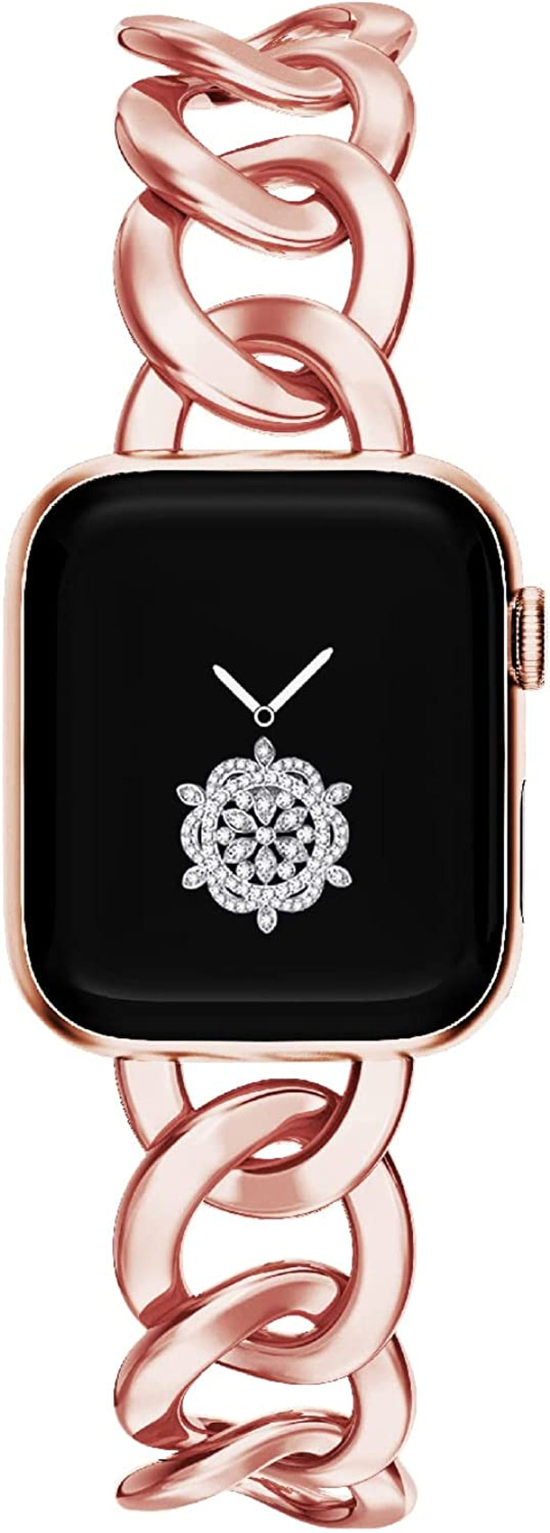 Kolgios 38/40/41/42/44/45Mm Cool Women Chain Metal Smartwatch Bands Compatible for Apple Watch Bands Series 8/7/6/SE/5/4 Adjustment Replacement Watch Bracelet for Iwatch 8/7 Gift for Her SZ Kager tech Rose Gold 42/44/45mm