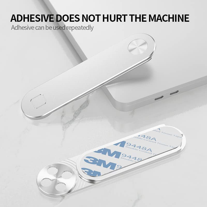 SALEX Laptop Phone Holder. Blue Magnetic Mobile Phone Adjustable Notebook Bracket with Side Mount Clip. Slim Foldable Office Computer Monitor Smartphone Stand. Swivel Magnet Universal Screen Cradle. SALEX