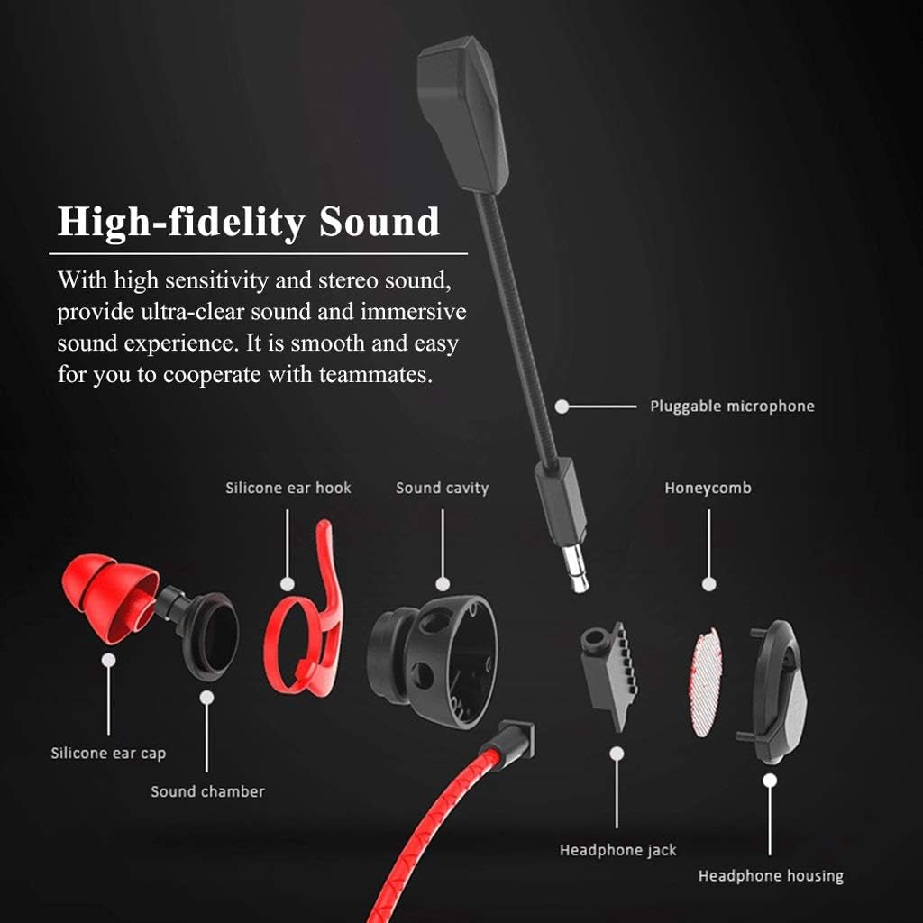 Earbuds 3.5Mm Wired Gaming Earphone Stereo Music Gaming Long Microphone Earbuds Portable Headset for Laptop Smart Phones PC YFINE