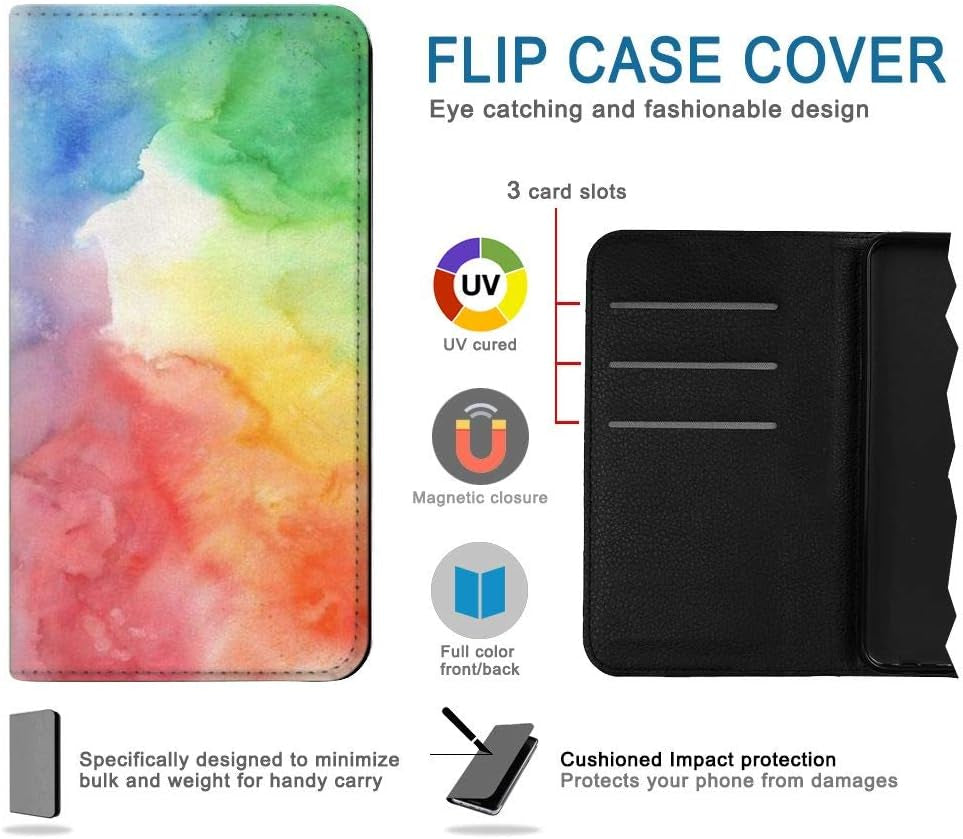 RW2945 Colorful Watercolor PU Leather Flip Case Cover for LG V30, LG V30 Plus, LG V30S Thinq, LG V35, LG V35 Thinq jjphonecase