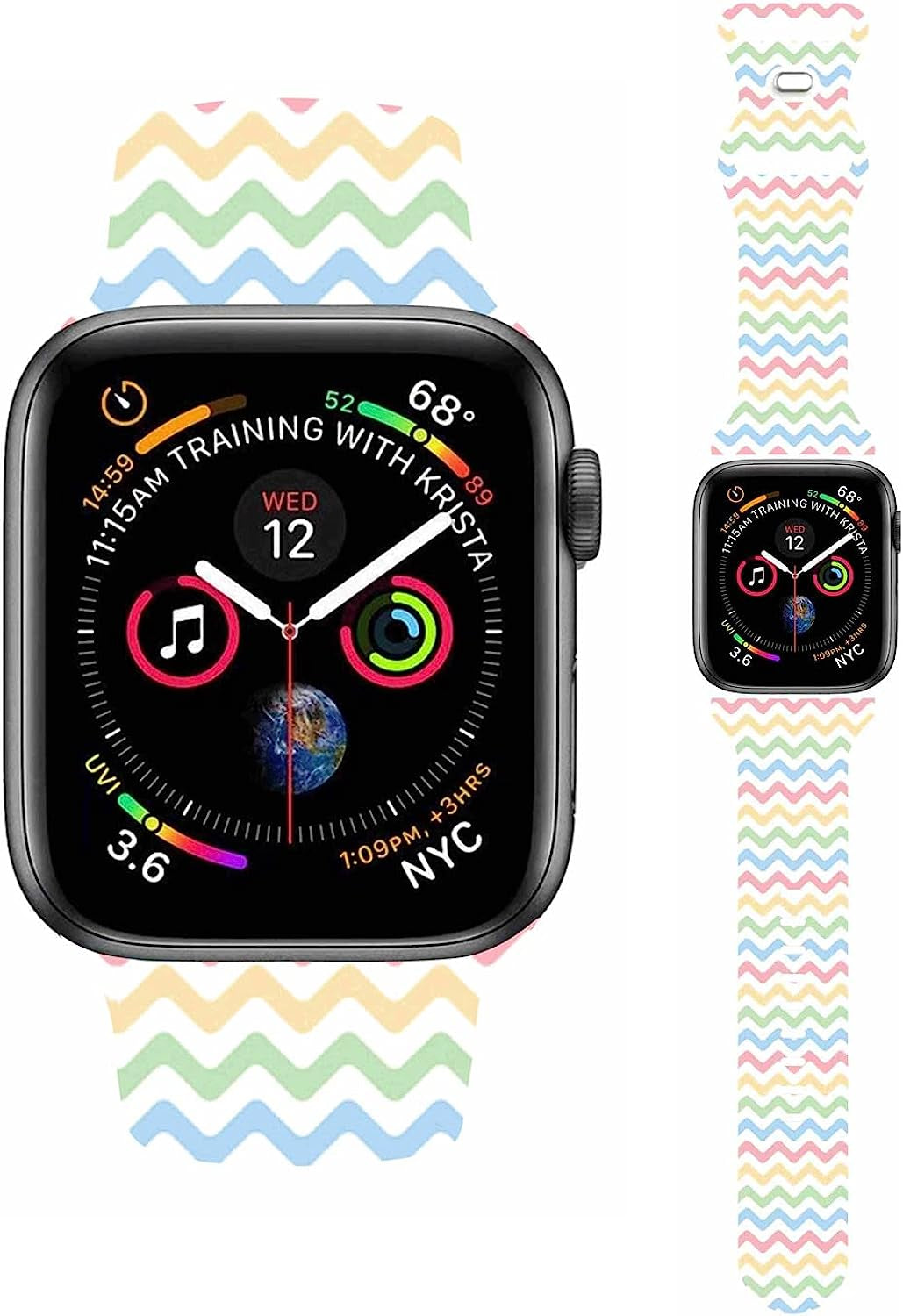 Easter Theme Bunny Rabbit Eggs Pattern Bands Compatible with Apple Watch 38Mm 40Mm 41Mm 42Mm 44Mm 45Mm 49Mm, Soft Silicone Sports Wristband Strap for Iwatch SE & Series 8/7/6/5/4/3/2/1 HYHMXB 11.Color 11 42mm/44mm/45mm M/L