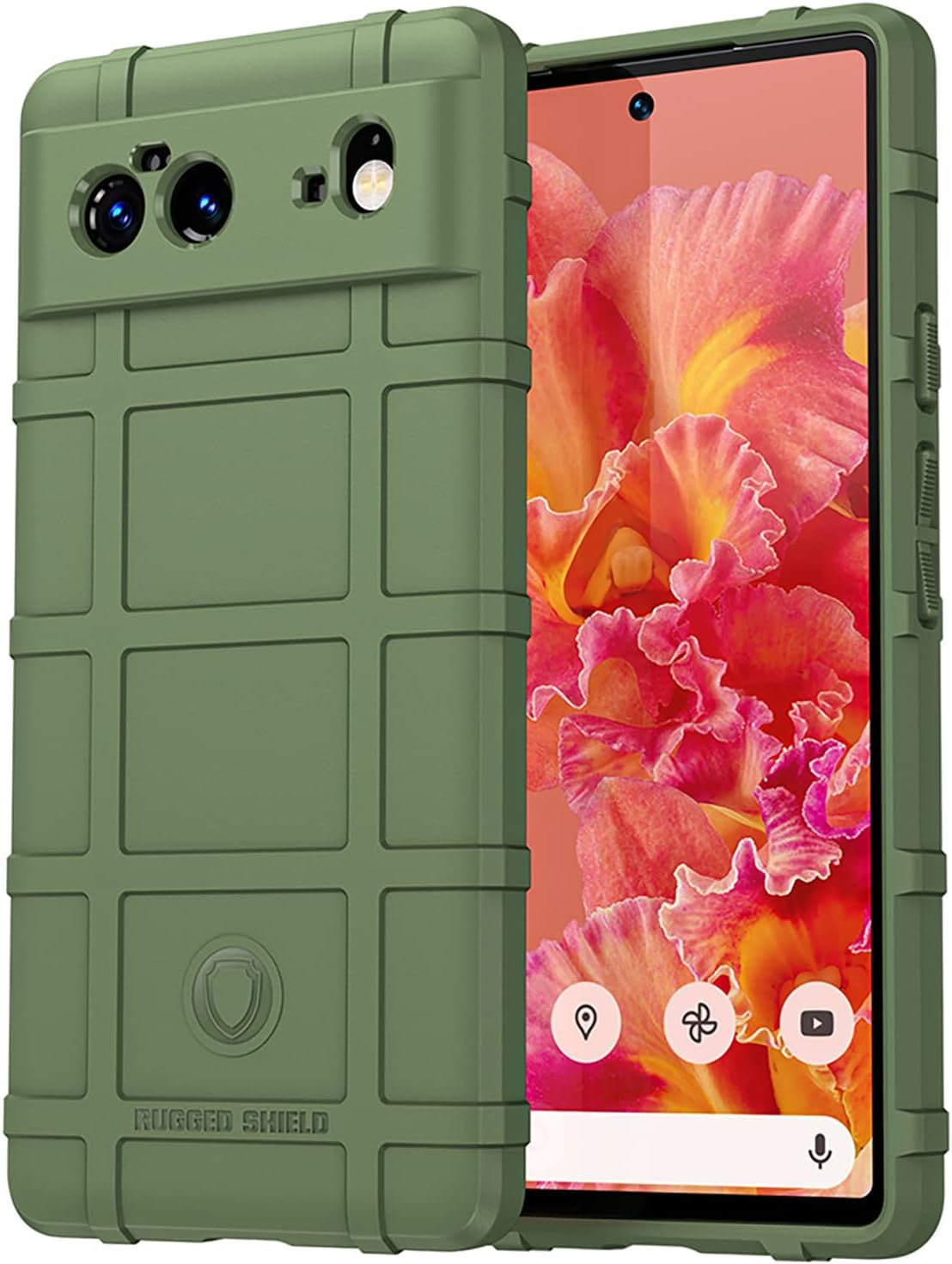 Monwutong Case for Google Pixel 6,Rugged Shield Slim Phone Case with Military Grade Shockproof Protection,Drop-Tested and Camera Lens Protection Cover for Google Pixel 6 HD Black Monwutong Green