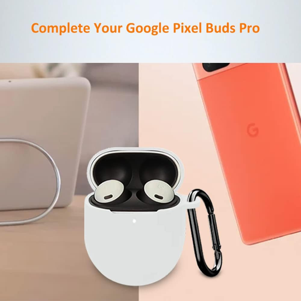 3 Pack | Autosonic Case Designed for Google Pixel Buds Pro (2022) | Soft Silicone Material, Protective Pixel Earbuds Skin | Black, White and Green AutoSonic