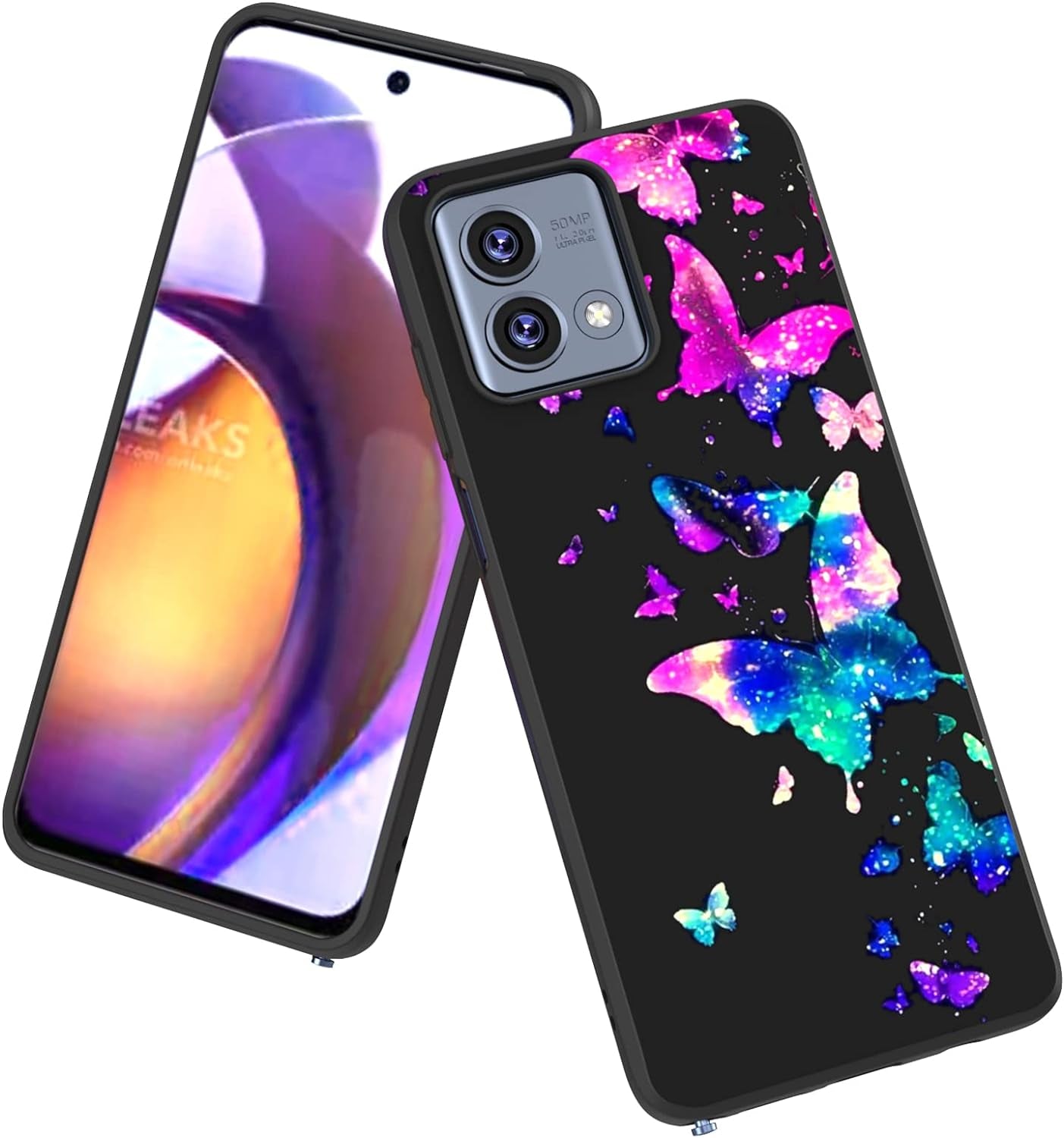 Warmson Case for Moto G Stylus 5G 2023,Motorola Moto G Stylus 5G 2023 Case Full Body Flexible Soft TPU Shock-Absorption Protective Moto G Stylus 5G 2023 Case Galaxy Butterfly Case for Women Girls Men Warmson