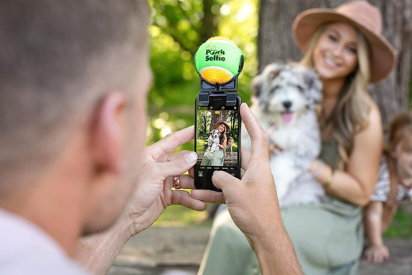 Pooch Selfie: Cell Phone Dog Universal Selfie Stick, Dog Training, Tennis Ball for Dogs Photos, Pet Selfie Tool Get Your Pooches Attention (AS SEEN on Shark Tank) - Green Clever Dog Products LLC