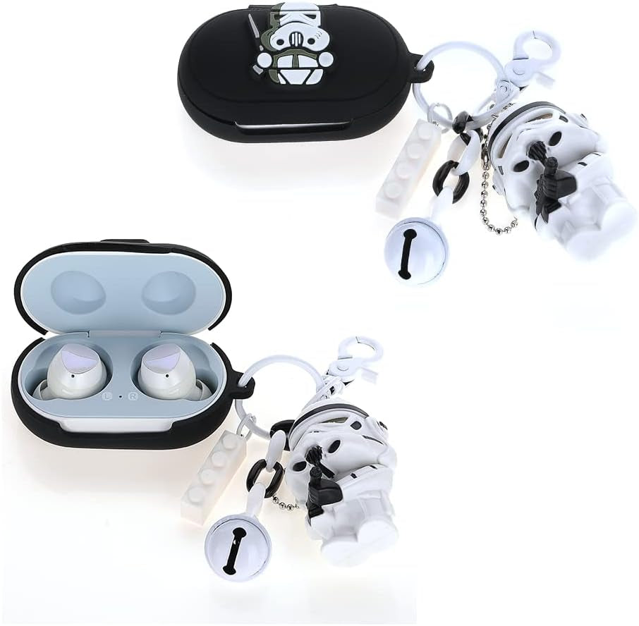 Fit Designed for Samsung Galaxy Buds Earphone/Galaxy Buds+ plus Earphone, Suublg Silicone Cartoon Headphones Case Cover and Doll Keychain with Full Body Anti-Lost Lanyard Protection Suublg