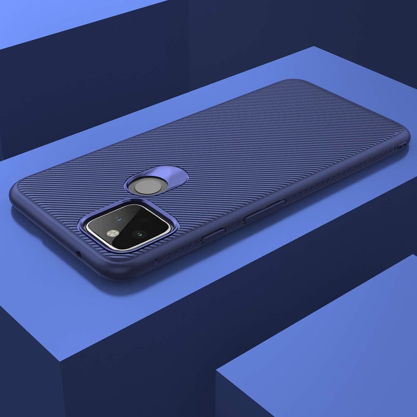 Lokyoo for Google Pixel 4A 5G Case (NOT for the 4G Version),Designed Carbon Fiber Scratch Resistant and anti Slip Grippy Soft TPU Case for Google Pixel 4A 5G-Blue Lokyoo