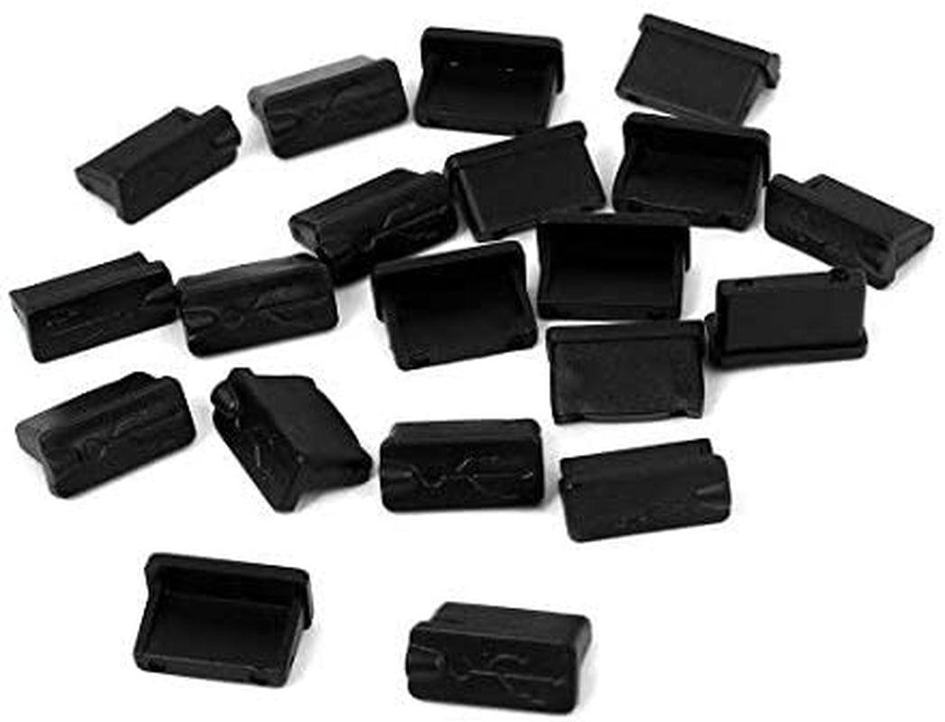 Onwon 20 Pcs Black Rubber USB a Type Female anti Dust Cover Protector Plugs Stopper Cover VNDEFUL