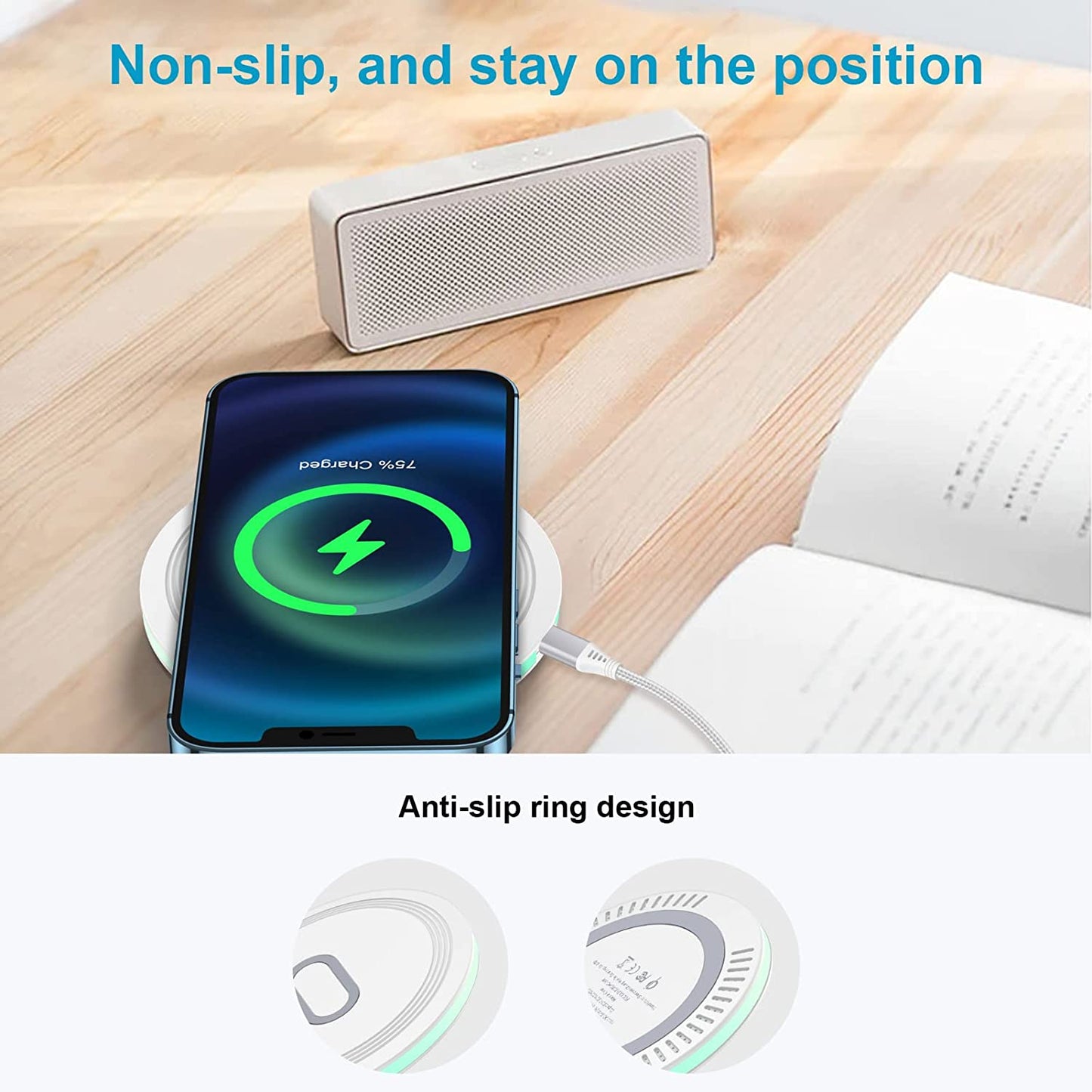 2Pack 15W Fast Wireless Charger Compatible Google Pixel 7 Pro, 7, 6, 6 Pro, 5, 4, 4 XL, 3, 3 XL, Pixel Buds, Iphone 14 13 12 11 Mini Pro Max, X XR XS Max 8, Samsung S23 S22 S21 S20, Charging Pad Shenzhen Chuang Wei Da Technology Co., LTD