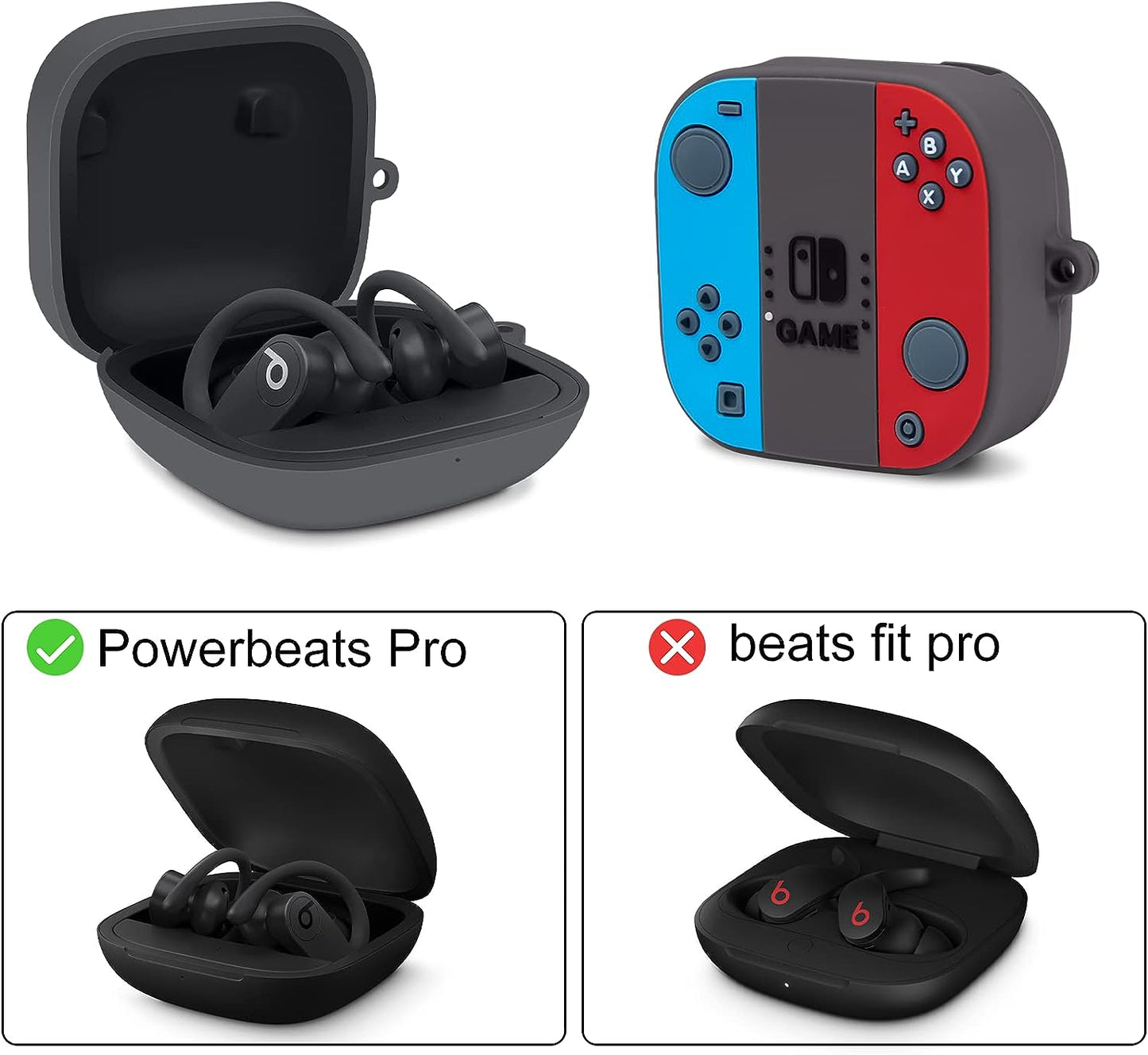 Powerbeats Pro Case, 3D Cute Cartoon Stylish Shockproof Protective Silicone Case Cover for Powerbeats Pro with Keychain Accessories for Boys Men Teens Kids (Switch Case) LDSXAY