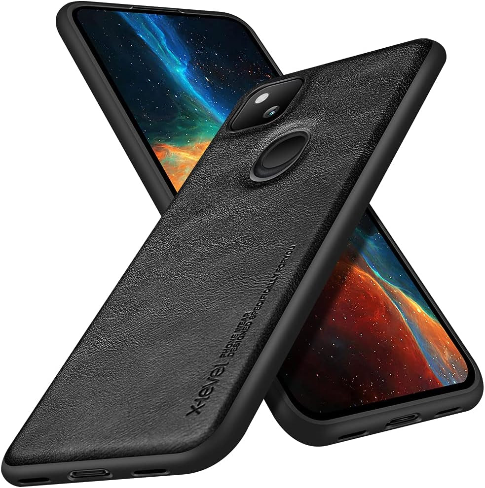 X-Level Google Pixel 4A Case (Not Fit 4A 5G),Anti-Scratch Premium Leather Soft TPU Bumper Shockproof Protective Phone Cover Case for Google Pixel 4A (Gray) X-level Black