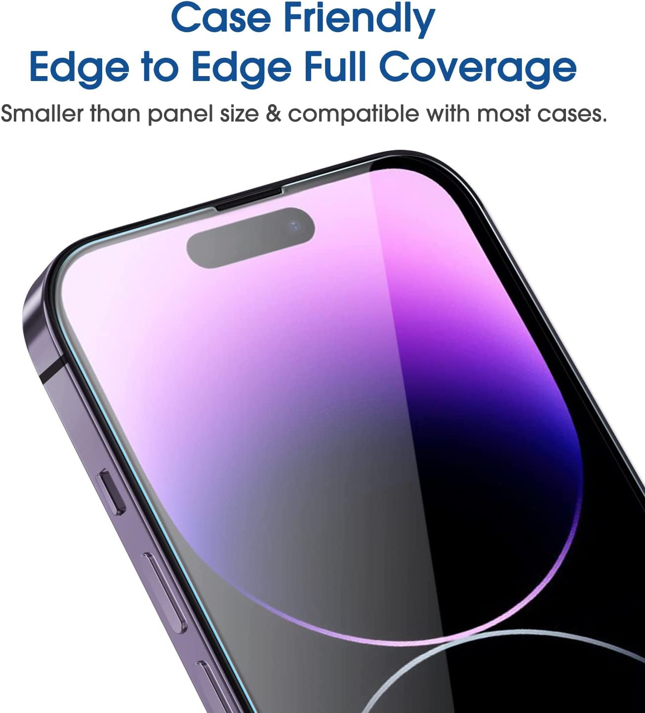 Amfilm Onetouch Glass Screen Protector Compatible for Iphone 14 Pro 6.1 Inch 2022, Easiest Installation, Dynamic Island Compatible, Bubble Free and Full Coverage Case Friendly, Tempered Glass, 2 Pack TechMatte