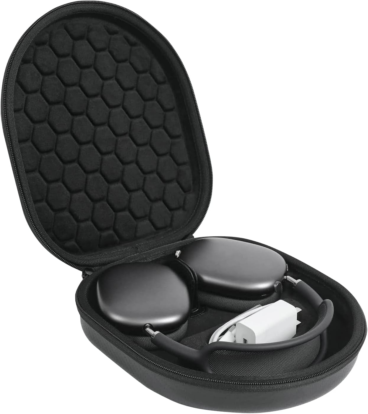 MOSISO Headphone Case Compatible with Airpods Max Supports Sleep Mode, Portable Waterproof Shockproof Protective Travel Hard Carrying Case Storage Bag, Black Mosiso